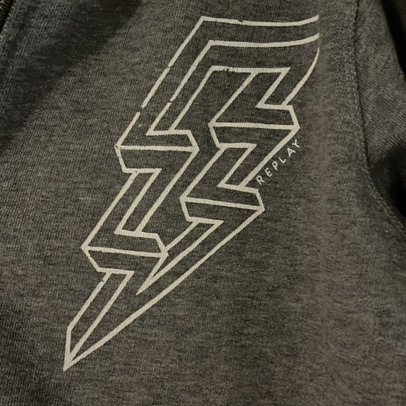 Replay men’s full zipper light grey hoodie in size M - Picture 2 of 10